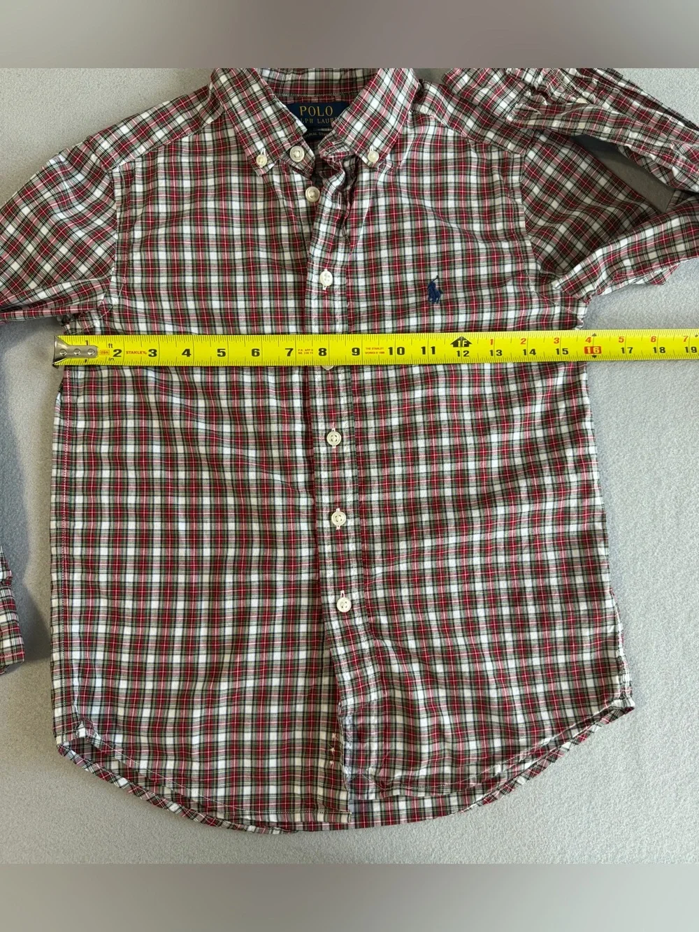 Polo Ralph Lauren Boys Multicolor Plaid Button-Down Shirt S/P 8 Long Sleeve